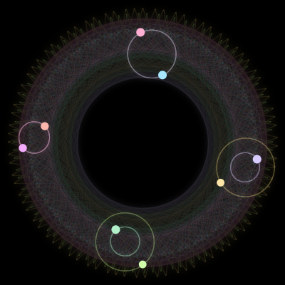 Paths of #1016_8, a 8-body orbit