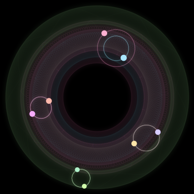 Paths of #1018_8, a 8-body orbit