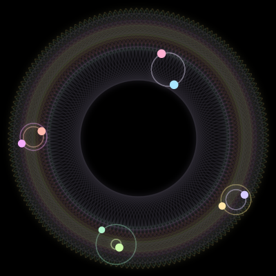Paths of #1072_8, a 8-body orbit