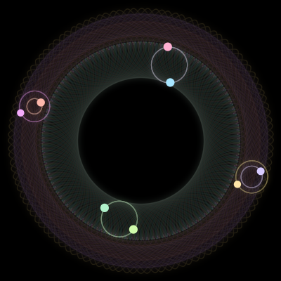 Paths of #1078_8, a 8-body orbit