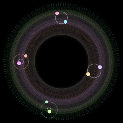 Paths of #1092_8, a 8-body orbit