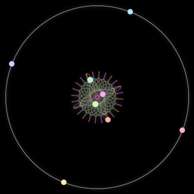 Paths of #1094_8, a 8-body orbit