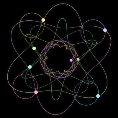 Paths of #1127_8, a 8-body orbit