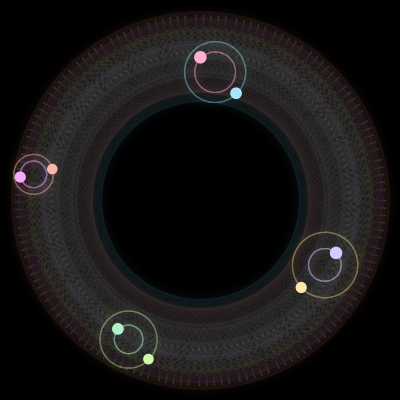 Paths of #1144_8, a 8-body orbit