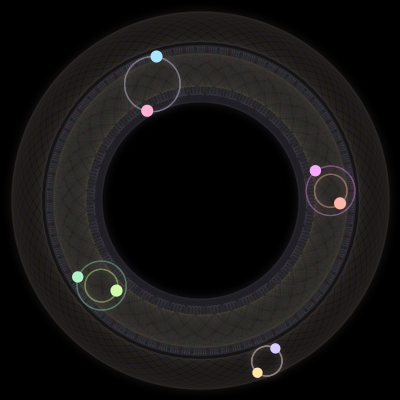 Paths of #1157_8, a 8-body orbit