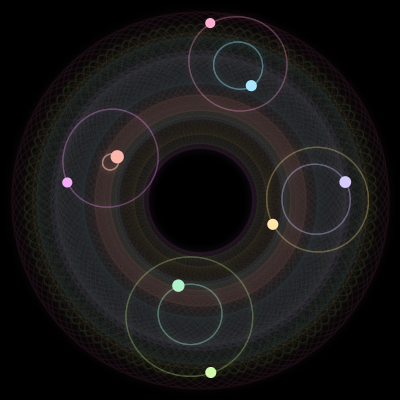 Paths of #1161_8, a 8-body orbit