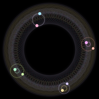 Paths of #1195_8, a 8-body orbit