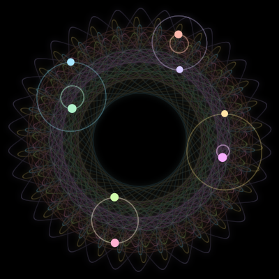 Paths of #1222_8, a 8-body orbit