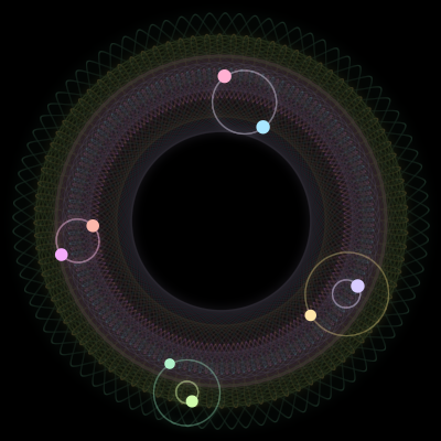 Paths of #1226_8, a 8-body orbit