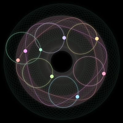 Paths of #1250_8, a 8-body orbit