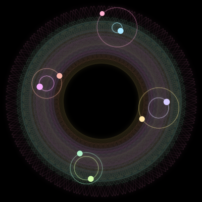 Paths of #1254_8, a 8-body orbit