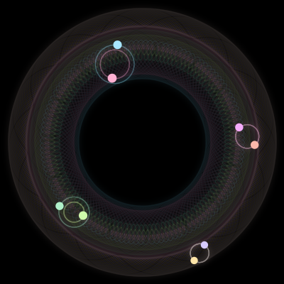 Paths of #1256_8, a 8-body orbit