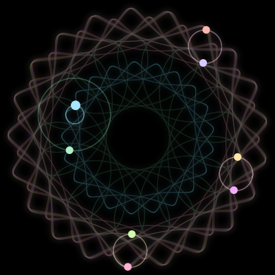 Paths of #1261_8, a 8-body orbit