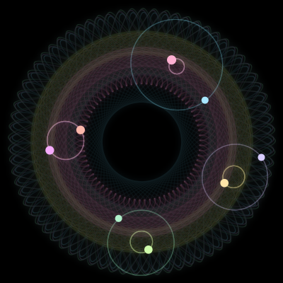 Paths of #1281_8, a 8-body orbit