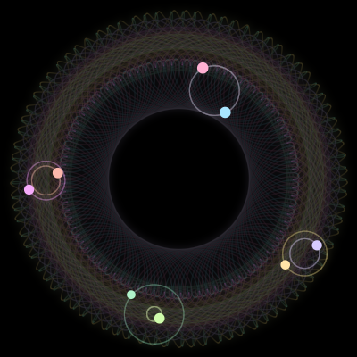 Paths of #1303_8, a 8-body orbit
