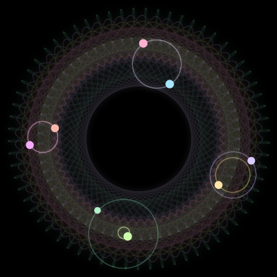 Paths of #1314_8, a 8-body orbit