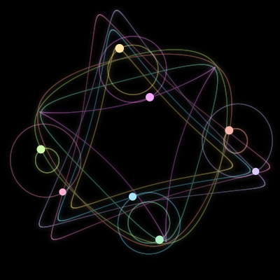 Paths of #1337_8, a 8-body orbit