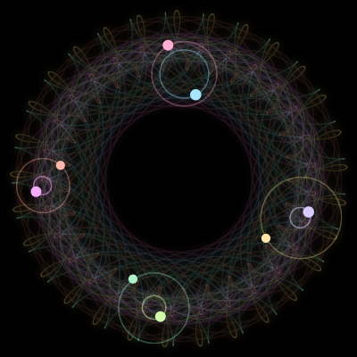 Paths of #1346_8, a 8-body orbit