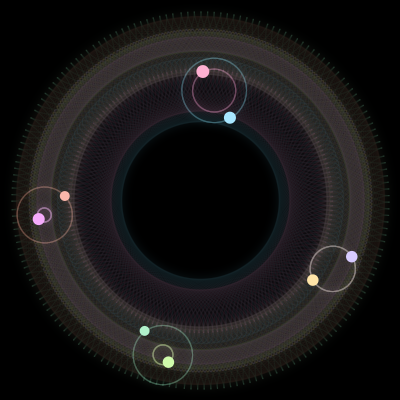 Paths of #1396_8, a 8-body orbit