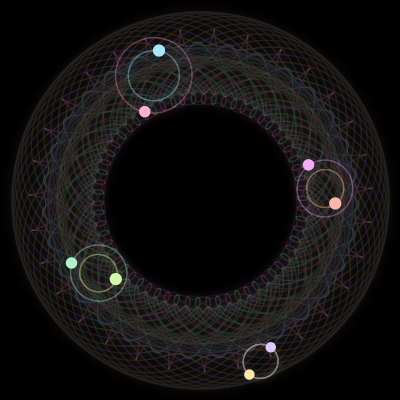 Paths of #1401_8, a 8-body orbit