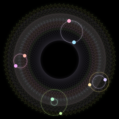 Paths of #1413_8, a 8-body orbit