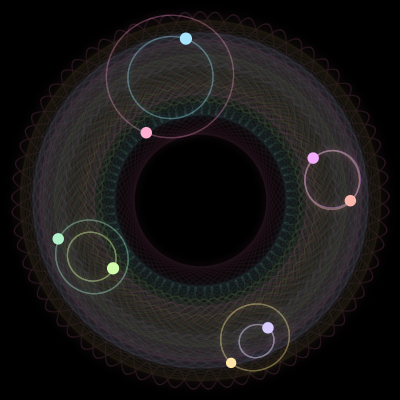 Paths of #1431_8, a 8-body orbit
