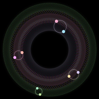 Paths of #1445_8, a 8-body orbit