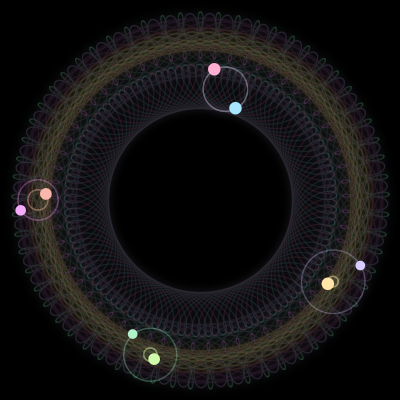 Paths of #1446_8, a 8-body orbit