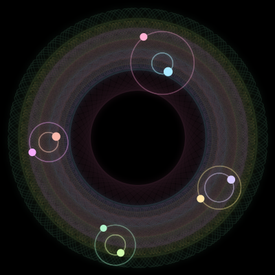 Paths of #1464_8, a 8-body orbit