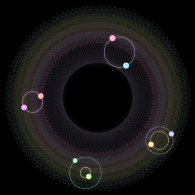 Paths of #1483_8, a 8-body orbit