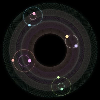 Paths of the 8 bodies of #1493_8