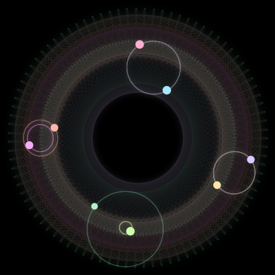 Paths of #1521_8, a 8-body orbit