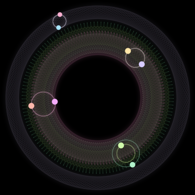 Paths of #1542_8, a 8-body orbit