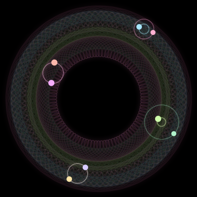 Paths of #1580_8, a 8-body orbit