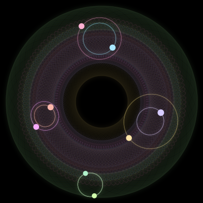 Paths of #1605_8, a 8-body orbit