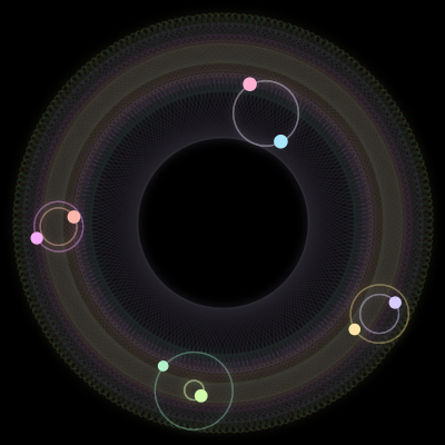 Paths of #1617_8, a 8-body orbit