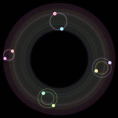 Paths of #1666_8, a 8-body orbit