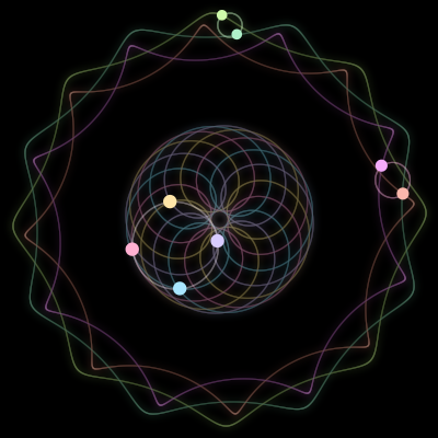 Paths of #167_8, a 8-body orbit