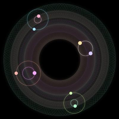 Paths of #1695_8, a 8-body orbit