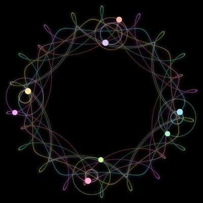 Paths of #1716_8, a 8-body orbit