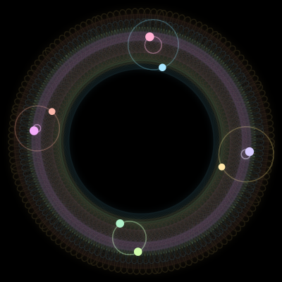 Paths of #1800_8, a 8-body orbit