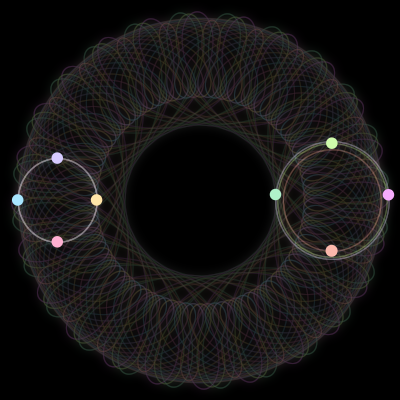 Paths of #184_8, a 8-body orbit