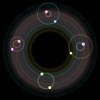 Paths of #1882_8, a 8-body orbit