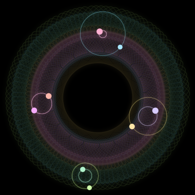 Paths of #1890_8, a 8-body orbit