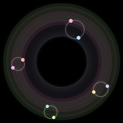 Paths of #1916_8, a 8-body orbit