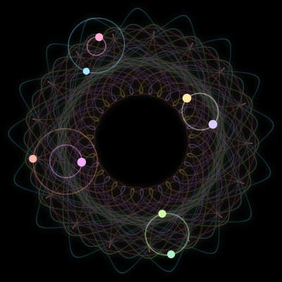 Paths of #2082_8, a 8-body orbit