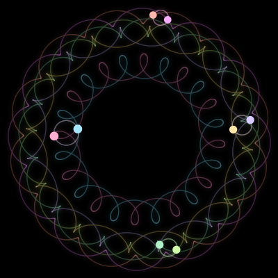 Paths of #2134_8, a 8-body orbit