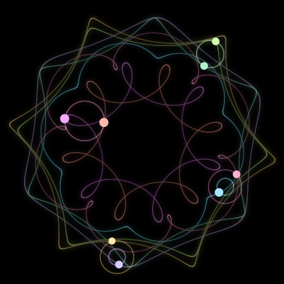 Paths of #2139_8, a 8-body orbit