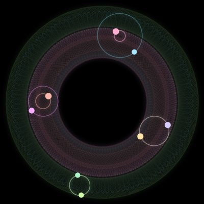Paths of #2165_8, a 8-body orbit