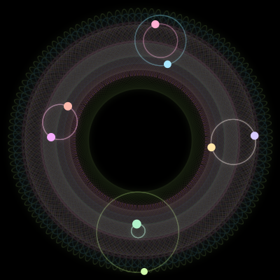 Paths of #2170_8, a 8-body orbit